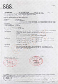 LFGB test report for 5pcs SS cocktail set