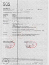 test certificates for LFGB