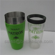 METAL SHAKER WITH PLASTIC CUP