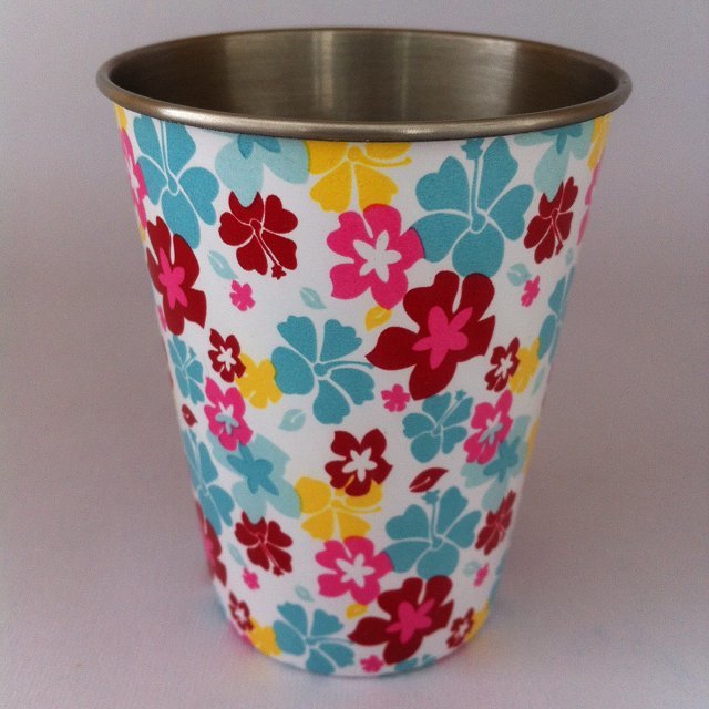 12 oz S/S cup with designed decal