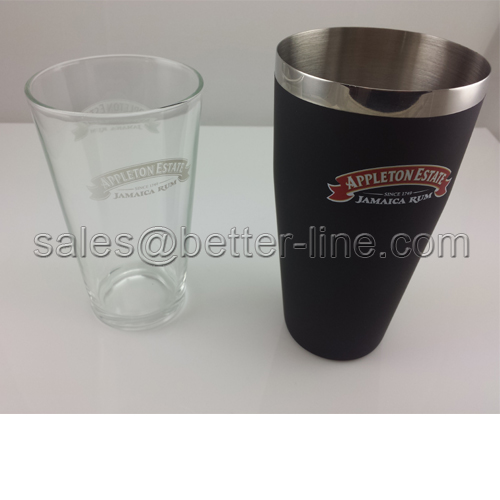 28 oz boston shaker with 16 oz glass